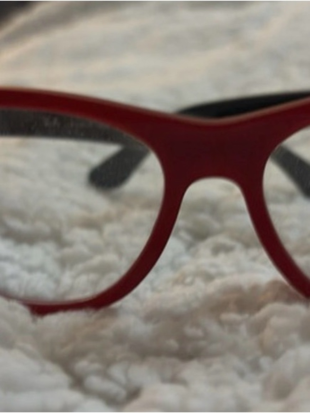 Ray Ban red frame glasses with clear lenses